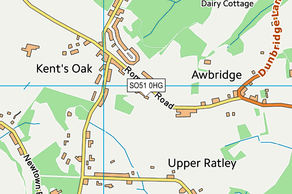 Awbridge Recreation Ground (Closed) map (SO51 0HG) - OS VectorMap District (Ordnance Survey)