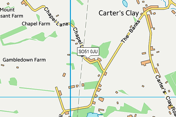 SO51 0JU map - OS VectorMap District (Ordnance Survey)