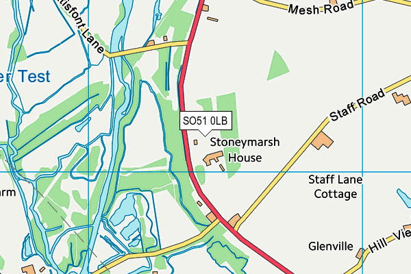 SO51 0LB map - OS VectorMap District (Ordnance Survey)