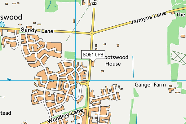 SO51 0PB map - OS VectorMap District (Ordnance Survey)