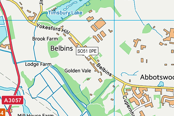 SO51 0PE map - OS VectorMap District (Ordnance Survey)