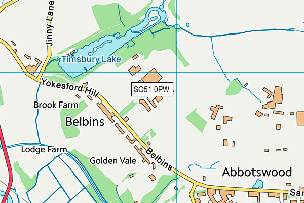 SO51 0PW map - OS VectorMap District (Ordnance Survey)
