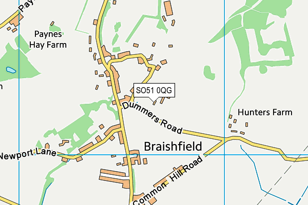 Braishfield Cricket Club map (SO51 0QG) - OS VectorMap District (Ordnance Survey)