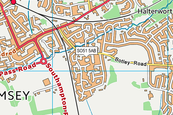 SO51 5AB map - OS VectorMap District (Ordnance Survey)