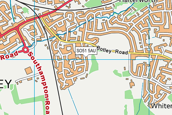 SO51 5AU map - OS VectorMap District (Ordnance Survey)