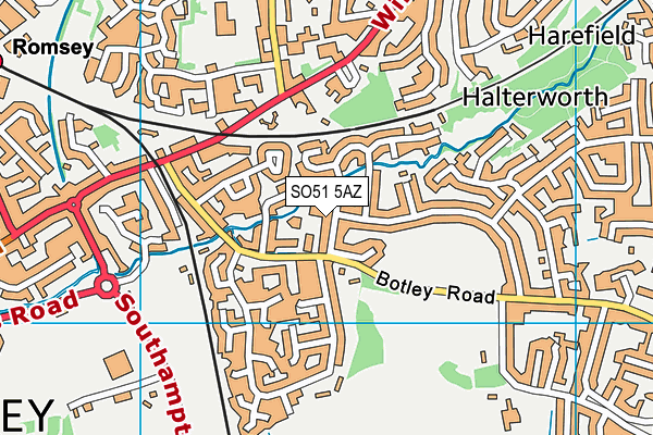 SO51 5AZ map - OS VectorMap District (Ordnance Survey)