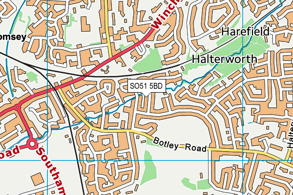 SO51 5BD map - OS VectorMap District (Ordnance Survey)