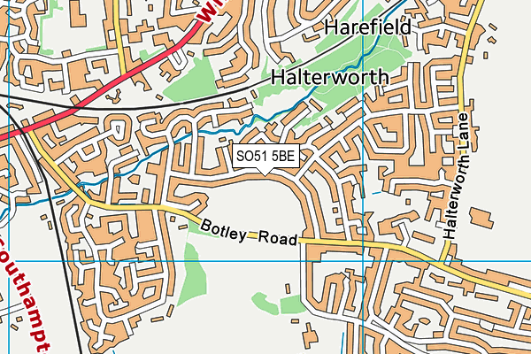 SO51 5BE map - OS VectorMap District (Ordnance Survey)