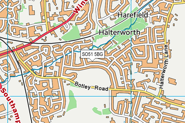 SO51 5BG map - OS VectorMap District (Ordnance Survey)