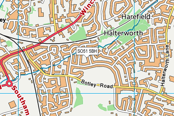 SO51 5BH map - OS VectorMap District (Ordnance Survey)