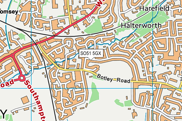 SO51 5GX map - OS VectorMap District (Ordnance Survey)