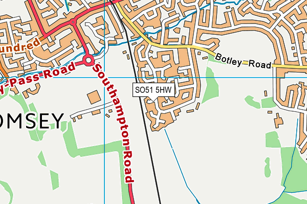 SO51 5HW map - OS VectorMap District (Ordnance Survey)