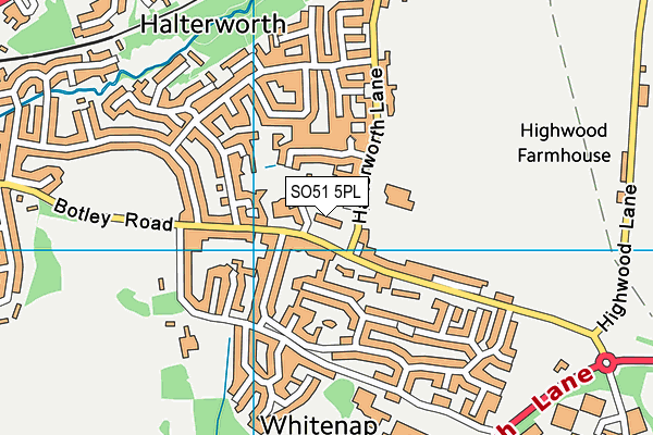 SO51 5PL map - OS VectorMap District (Ordnance Survey)