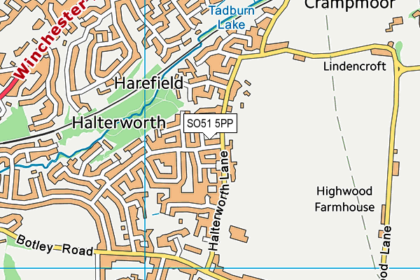 SO51 5PP map - OS VectorMap District (Ordnance Survey)