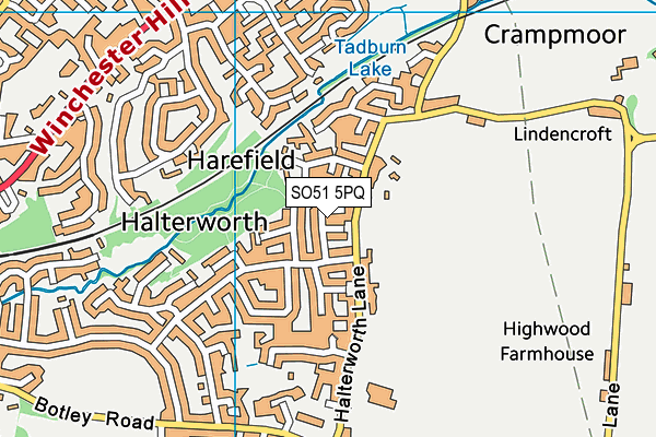 SO51 5PQ map - OS VectorMap District (Ordnance Survey)