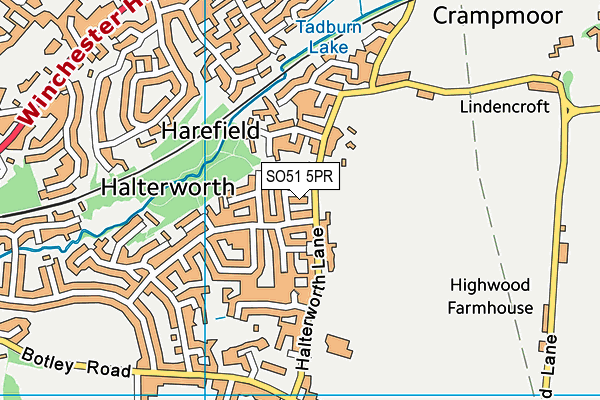 SO51 5PR map - OS VectorMap District (Ordnance Survey)