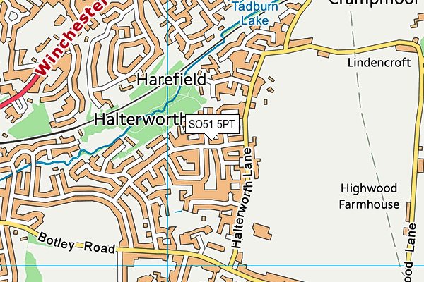 SO51 5PT map - OS VectorMap District (Ordnance Survey)