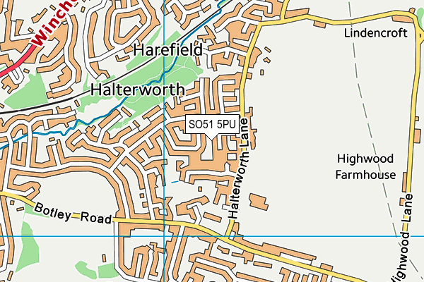 SO51 5PU map - OS VectorMap District (Ordnance Survey)