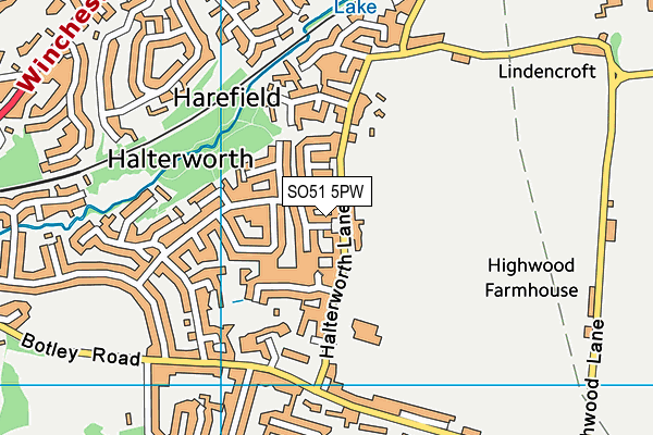 SO51 5PW map - OS VectorMap District (Ordnance Survey)