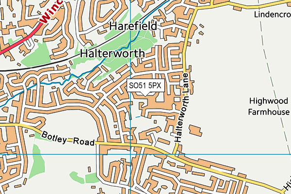 SO51 5PX map - OS VectorMap District (Ordnance Survey)