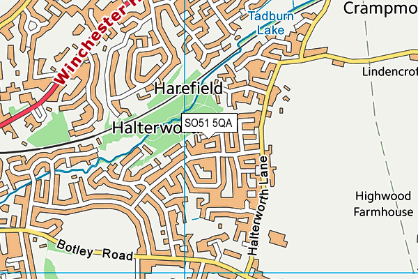 SO51 5QA map - OS VectorMap District (Ordnance Survey)