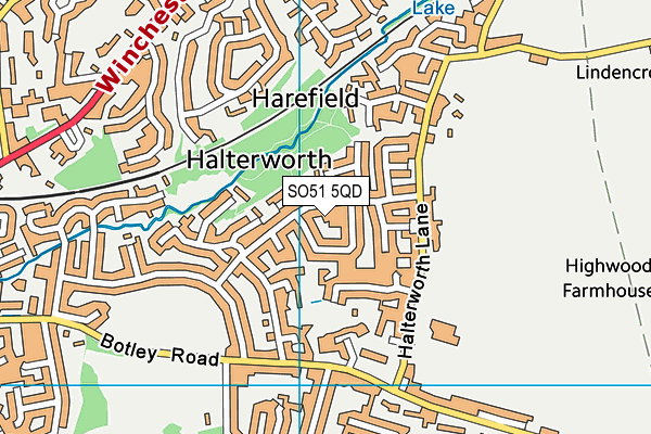 SO51 5QD map - OS VectorMap District (Ordnance Survey)