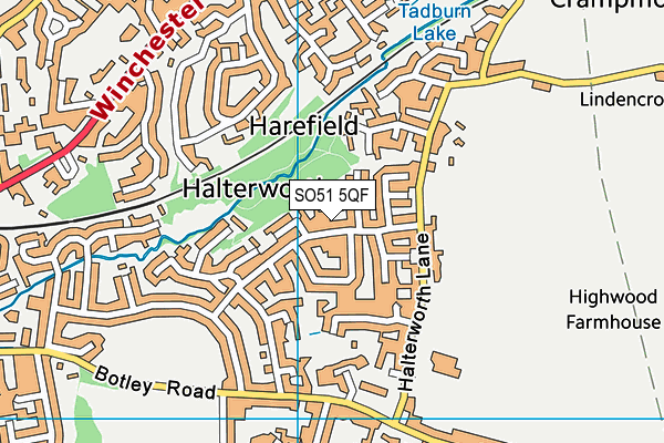 SO51 5QF map - OS VectorMap District (Ordnance Survey)