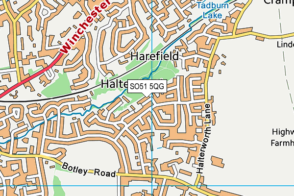 SO51 5QG map - OS VectorMap District (Ordnance Survey)
