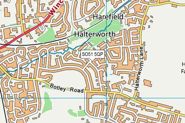 SO51 5QP map - OS VectorMap District (Ordnance Survey)