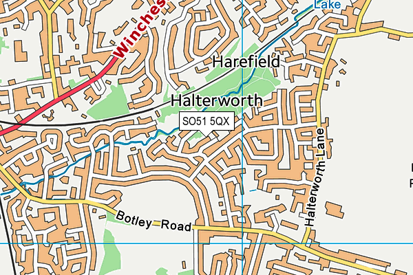 SO51 5QX map - OS VectorMap District (Ordnance Survey)