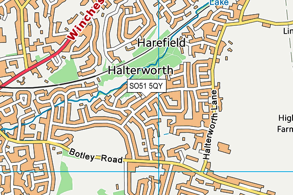 SO51 5QY map - OS VectorMap District (Ordnance Survey)