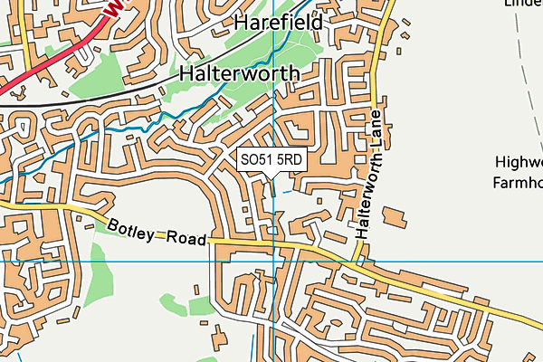 SO51 5RD map - OS VectorMap District (Ordnance Survey)