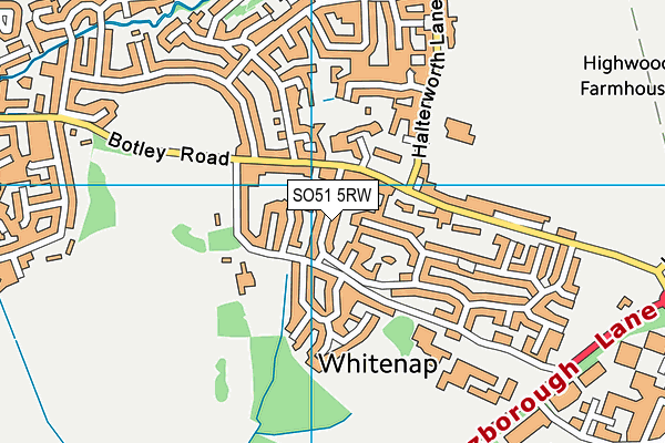 SO51 5RW map - OS VectorMap District (Ordnance Survey)