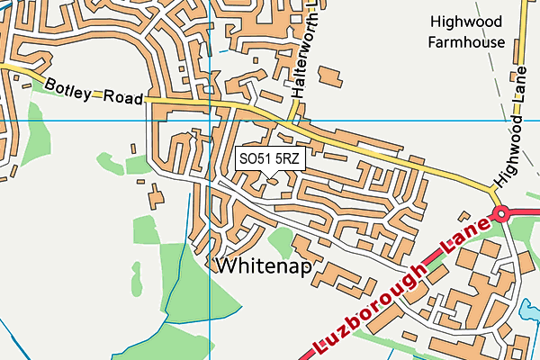 SO51 5RZ map - OS VectorMap District (Ordnance Survey)