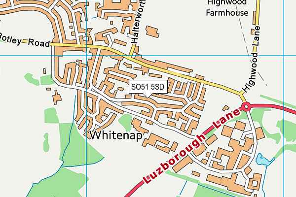 SO51 5SD map - OS VectorMap District (Ordnance Survey)