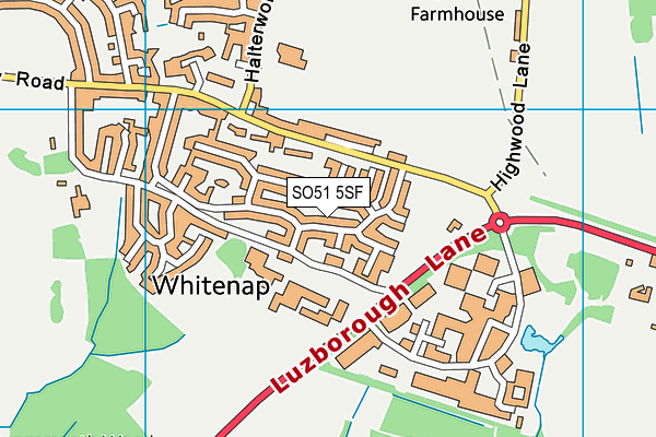 SO51 5SF map - OS VectorMap District (Ordnance Survey)