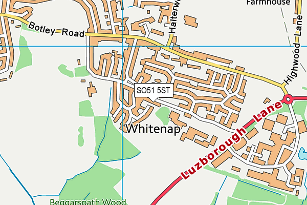 SO51 5ST map - OS VectorMap District (Ordnance Survey)