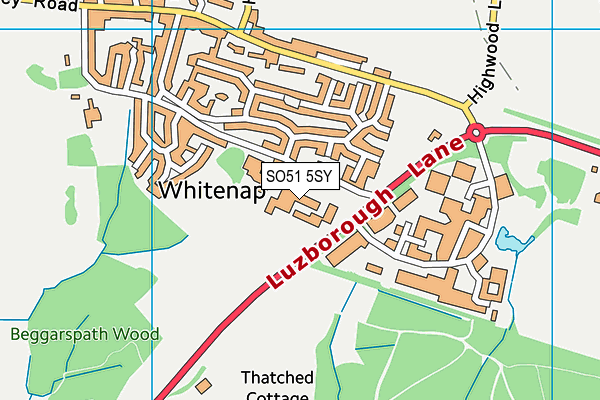 The Mountbatten School map (SO51 5SY) - OS VectorMap District (Ordnance Survey)