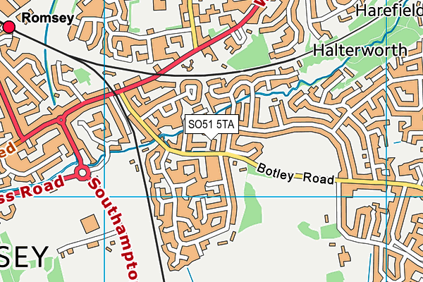 SO51 5TA map - OS VectorMap District (Ordnance Survey)