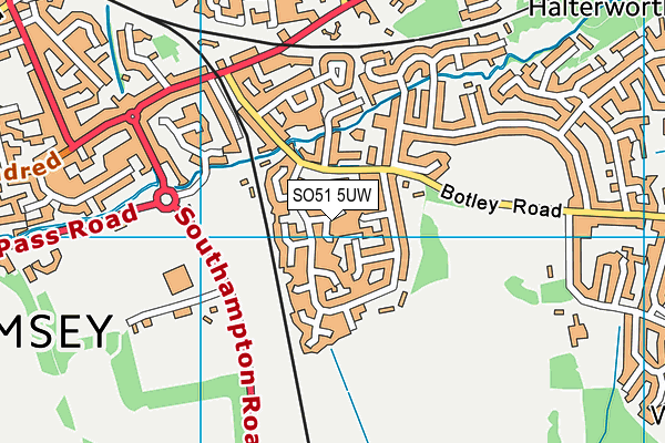 SO51 5UW map - OS VectorMap District (Ordnance Survey)