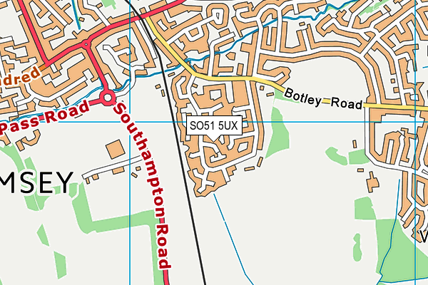 SO51 5UX map - OS VectorMap District (Ordnance Survey)