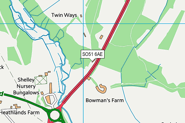 SO51 6AE map - OS VectorMap District (Ordnance Survey)