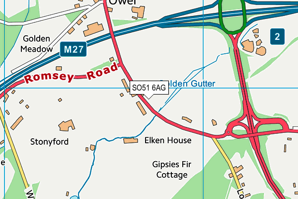 SO51 6AG map - OS VectorMap District (Ordnance Survey)