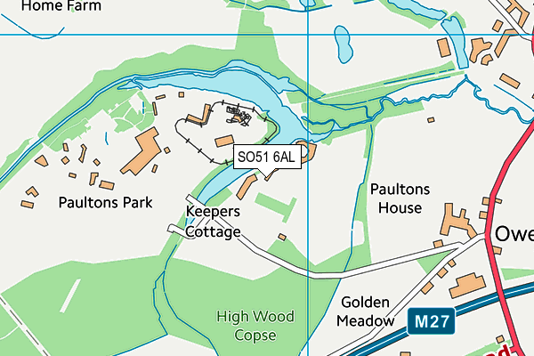 SO51 6AL map - OS VectorMap District (Ordnance Survey)