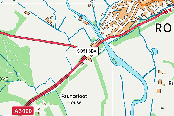 SO51 6BA map - OS VectorMap District (Ordnance Survey)