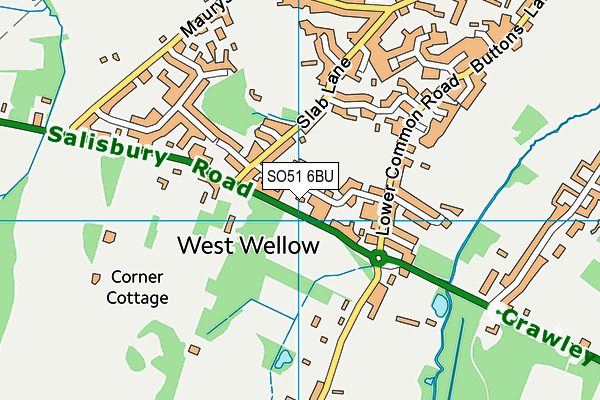 SO51 6BU map - OS VectorMap District (Ordnance Survey)