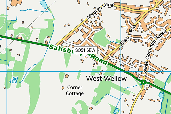 SO51 6BW map - OS VectorMap District (Ordnance Survey)