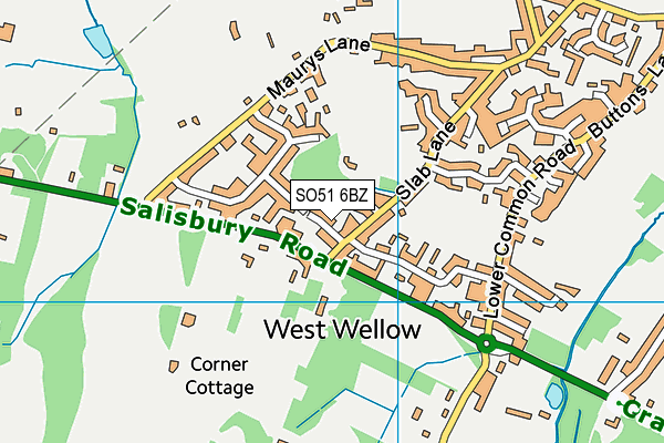 SO51 6BZ map - OS VectorMap District (Ordnance Survey)