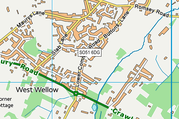 SO51 6DG map - OS VectorMap District (Ordnance Survey)