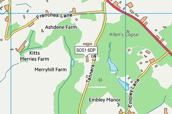 SO51 6DP map - OS VectorMap District (Ordnance Survey)